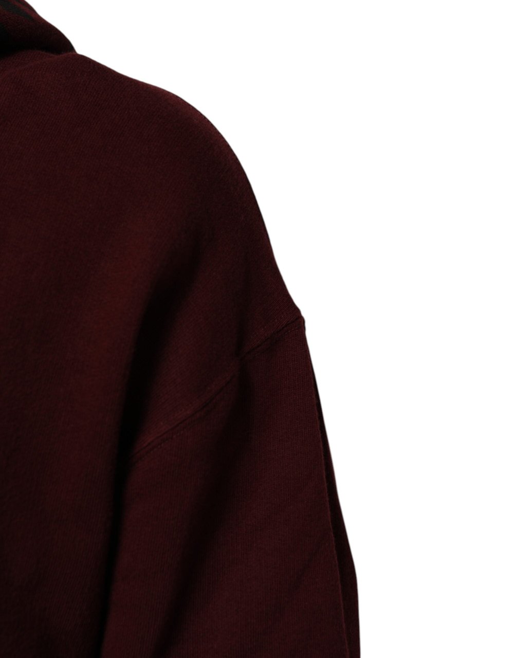 Dolce & Gabbana Burgundy Cotton Plaid Lined Men Hoodie Sweater Maroon