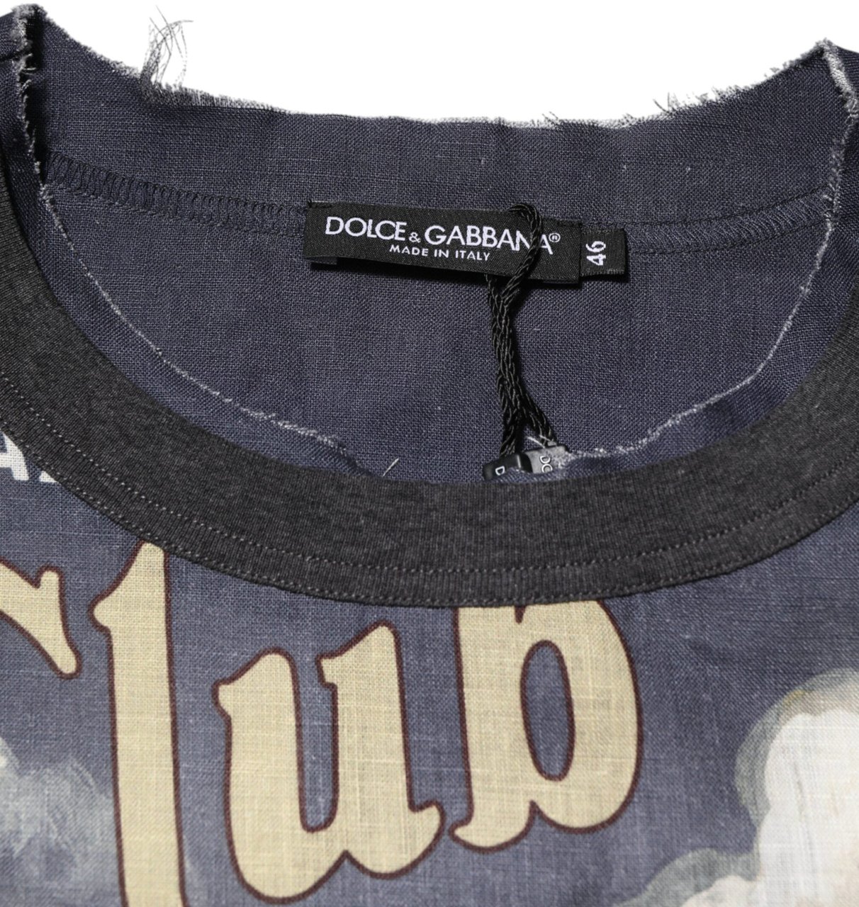Dolce & Gabbana Palermo Jazz Club Linen Crew Neck Men T-shirt Divers