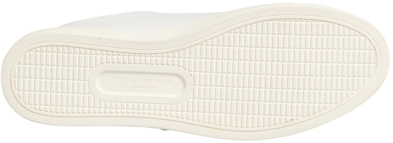 Dolce & Gabbana White Leather Sacred Heart Patch Sneakers Shoes Wit