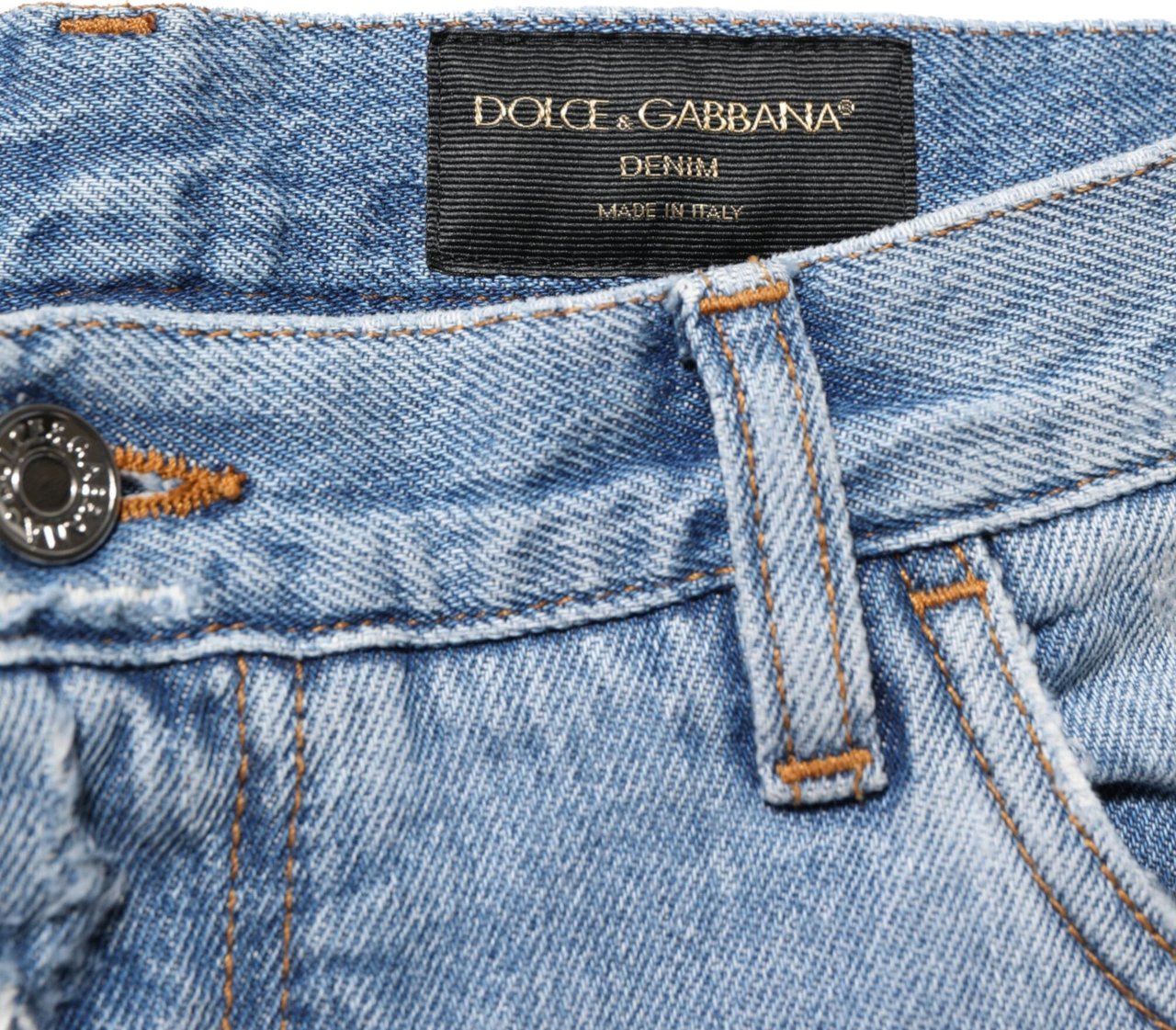 Dolce & Gabbana Blue Distressed Ripped Denim Pants Jeans Blauw