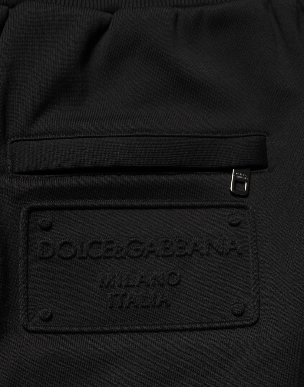 Dolce & Gabbana Black Cotton Drawstring Logo Sweatpants Pants Zwart