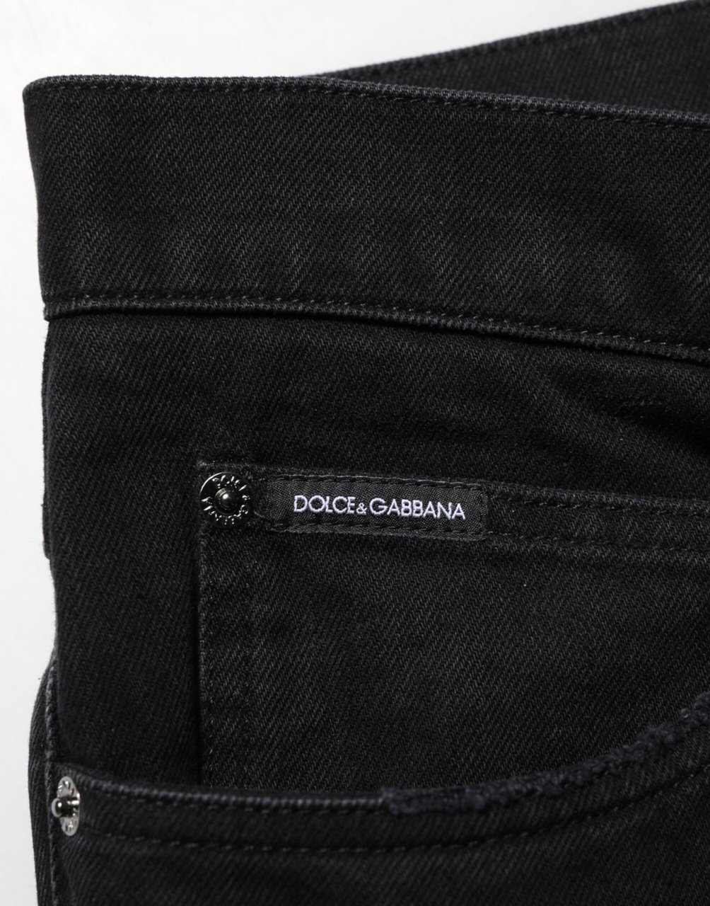 Dolce & Gabbana Black Cotton Regular Denim Men Trouser Jeans Zwart
