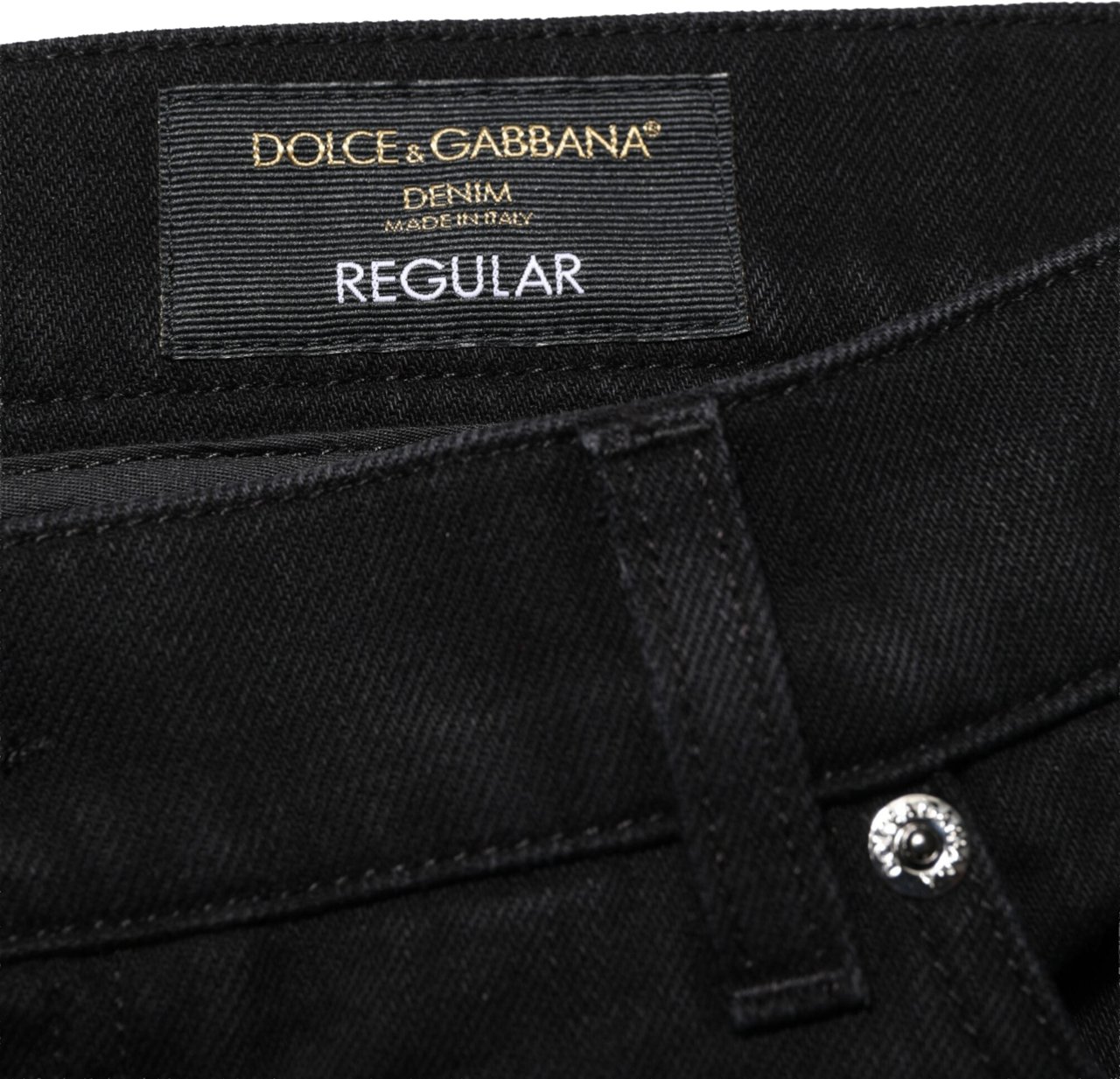 Dolce & Gabbana Black Cotton Regular Denim Men Trouser Jeans Zwart