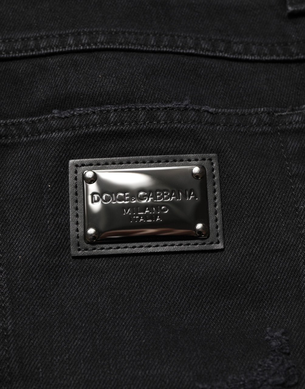 Dolce & Gabbana Black Cotton Regular Denim Men Trouser Jeans Zwart