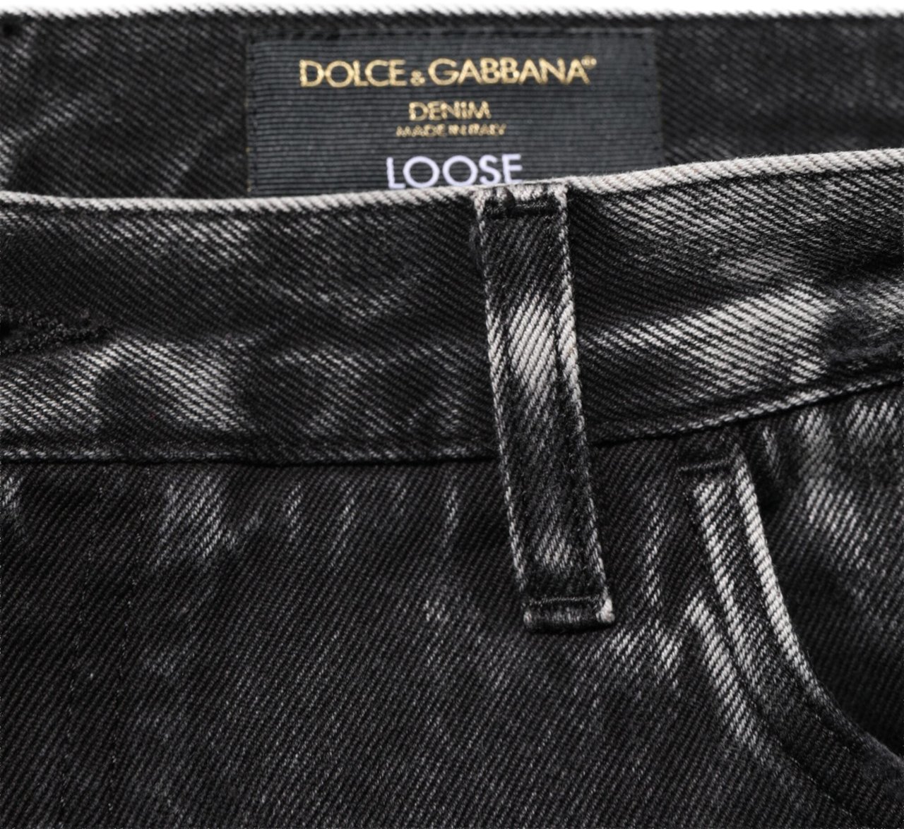 Dolce & Gabbana Black Washed Ripped Loose Cotton Denim Jeans Zwart