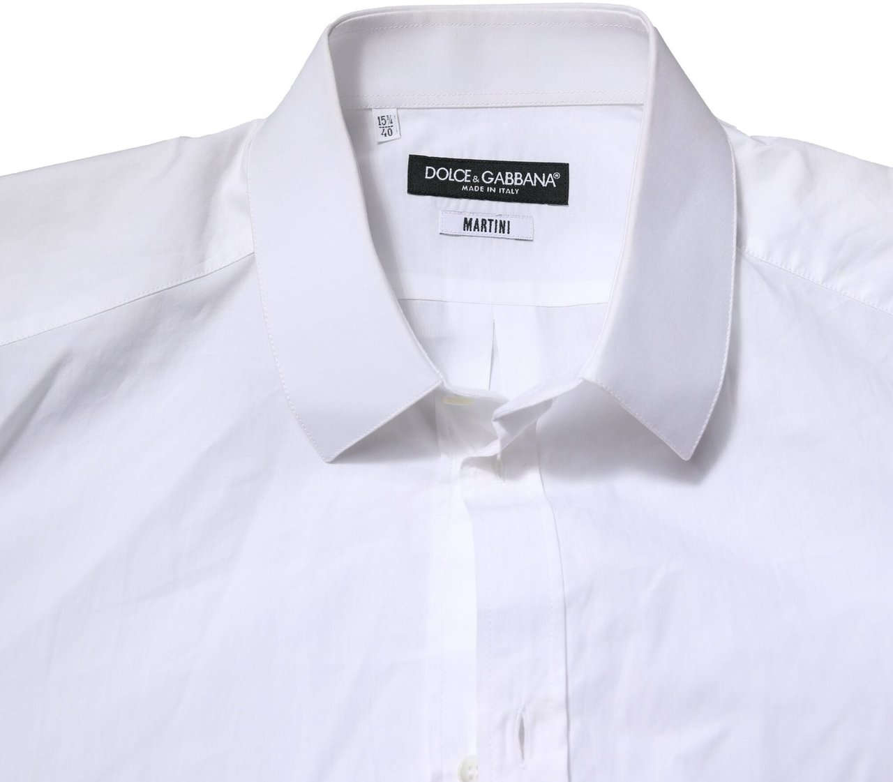 Dolce & Gabbana White MARTINI Long Sleeves Men Formal Shirt Wit