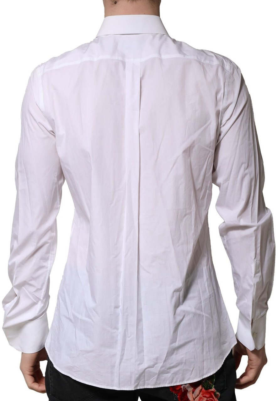 Dolce & Gabbana White MARTINI Long Sleeves Men Formal Shirt Wit