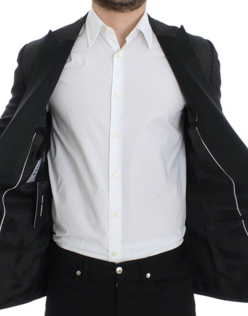 Dolce & Gabbana Black wool slim MARTINI blazer Zwart