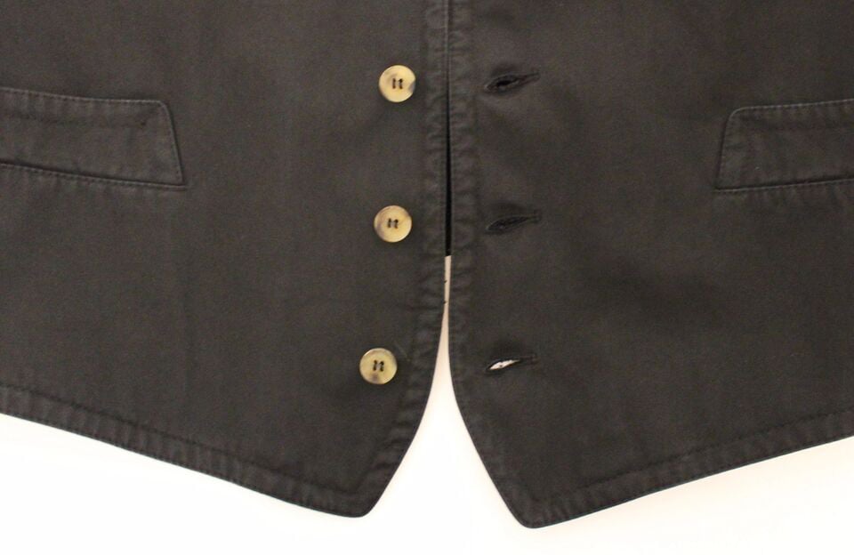 Dolce & Gabbana Black Cotton Viscose Dress Vest Blazer Zwart