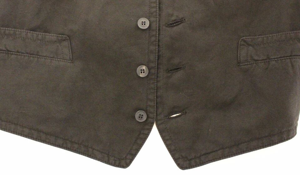 Dolce & Gabbana Black Flax Cotton Dress Vest Blazer Zwart