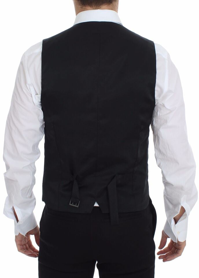 Dolce & Gabbana Gray Wool Stretch Dress Vest Blazer Grijs