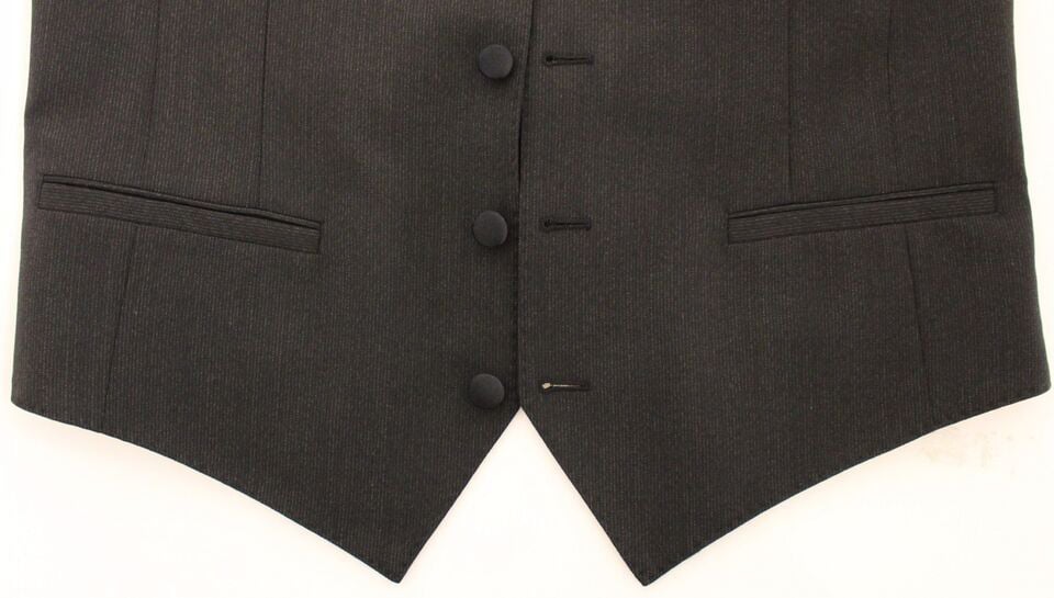 Dolce & Gabbana Gray Wool Stretch Dress Vest Blazer Grijs