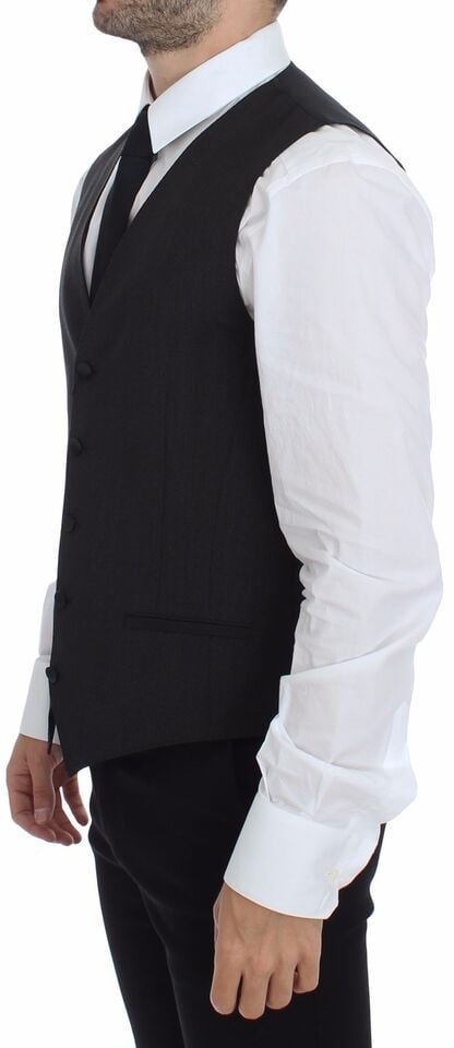 Dolce & Gabbana Gray Wool Stretch Dress Vest Blazer Grijs