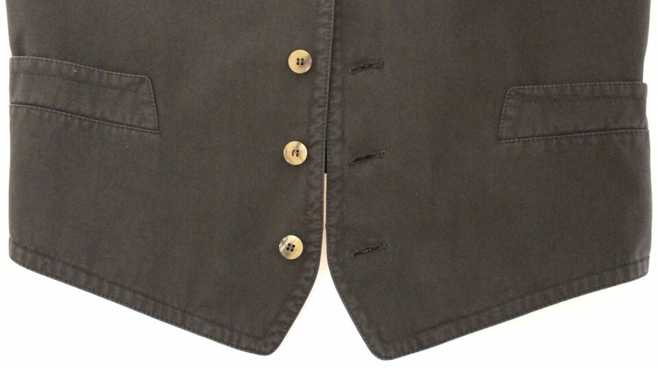 Dolce & Gabbana Black Cotton Blend Dress Vest Gilet Zwart