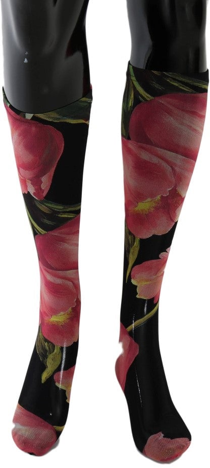 Dolce & Gabbana Multicolor Floral Tulip Nylon Socks Divers