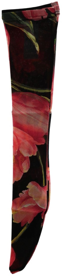 Dolce & Gabbana Multicolor Floral Tulip Nylon Socks Divers