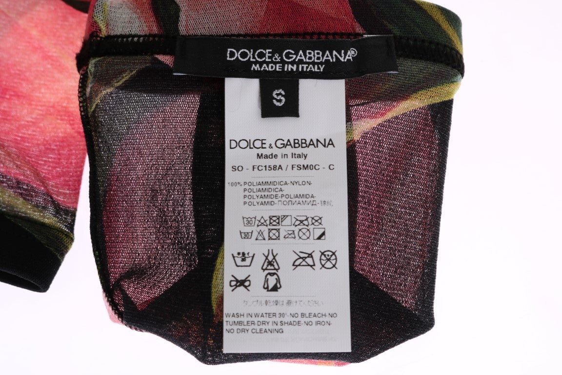 Dolce & Gabbana Multicolor Floral Tulip Nylon Socks Divers