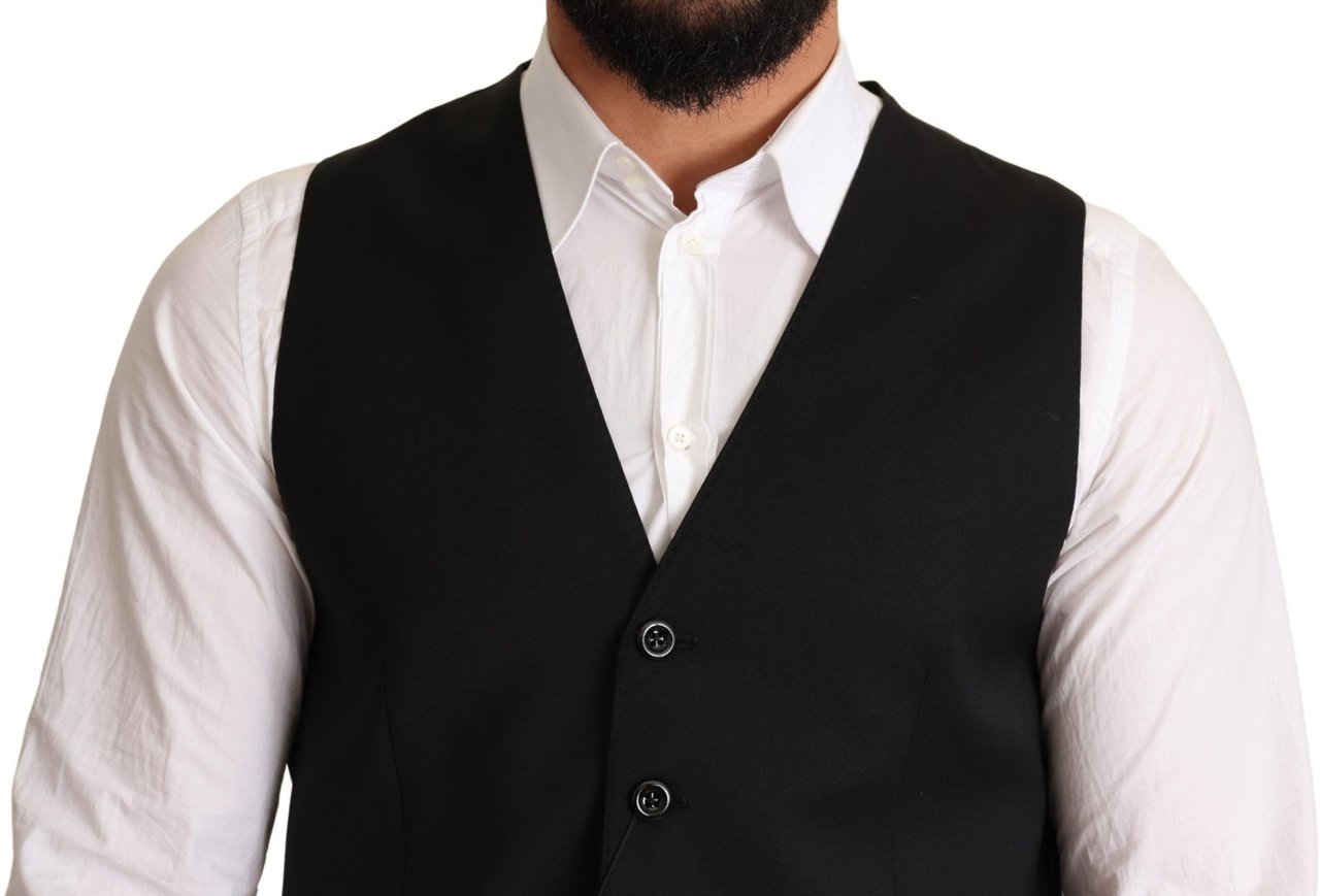 Dolce & Gabbana Black Formal dress Vest Zwart