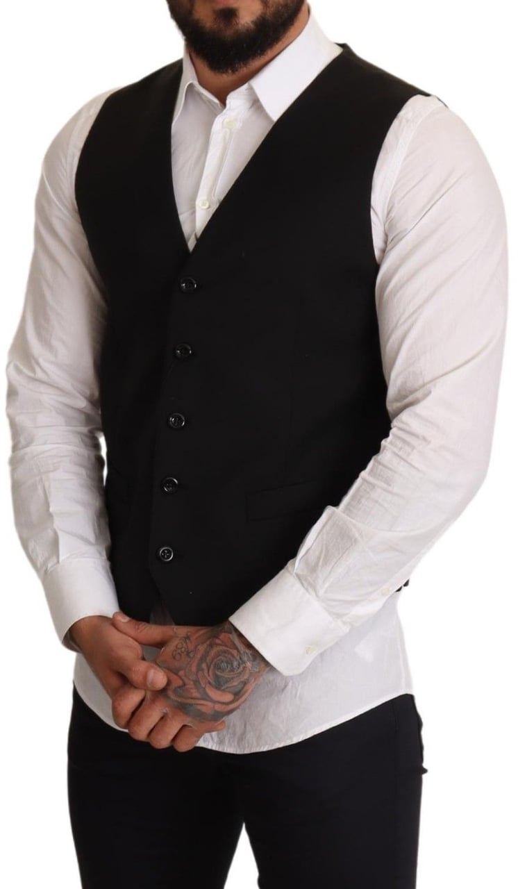 Dolce & Gabbana Black Formal dress Vest Zwart