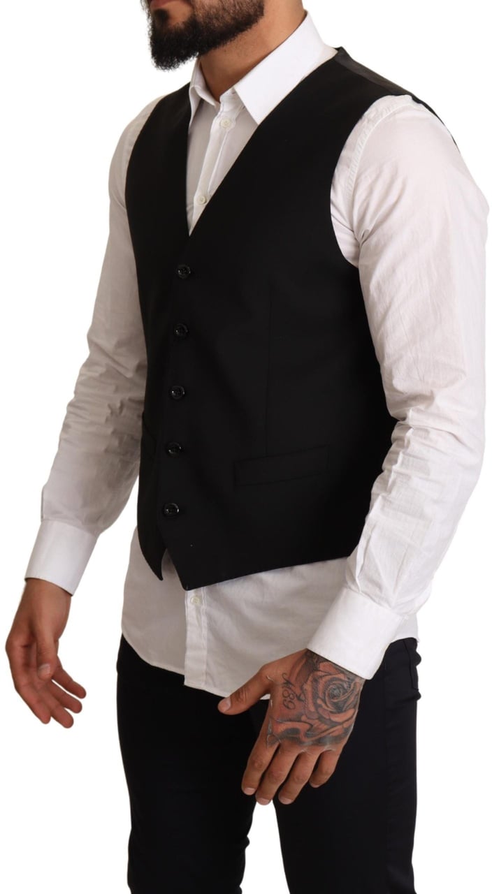 Dolce & Gabbana Black Formal dress Vest Zwart