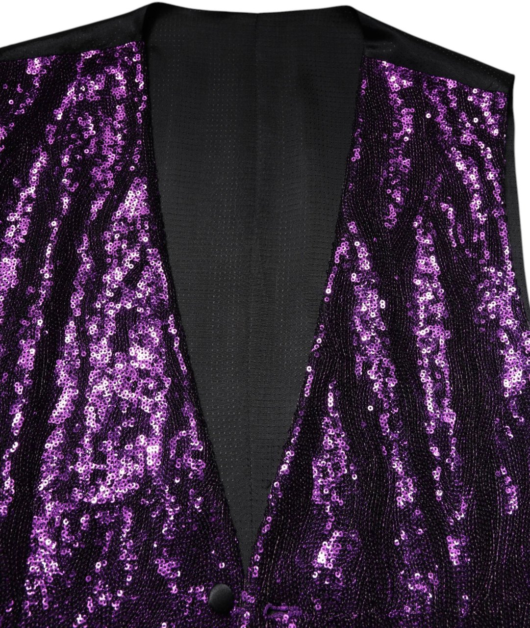 Dolce & Gabbana Purple Sequined Dress Formal Waistcoat Vest Paars