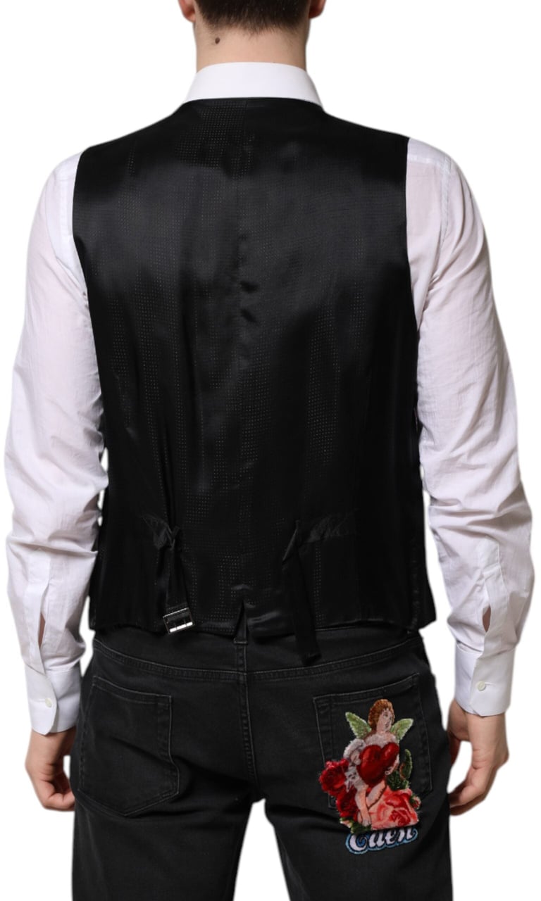 Dolce & Gabbana Purple Sequined Dress Formal Waistcoat Vest Paars