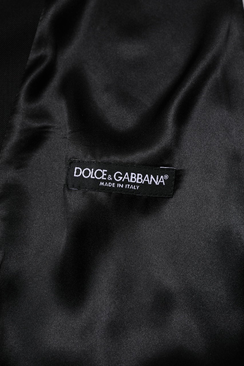 Dolce & Gabbana Black Wool Dress Formal Men Waistcoat Vest Zwart