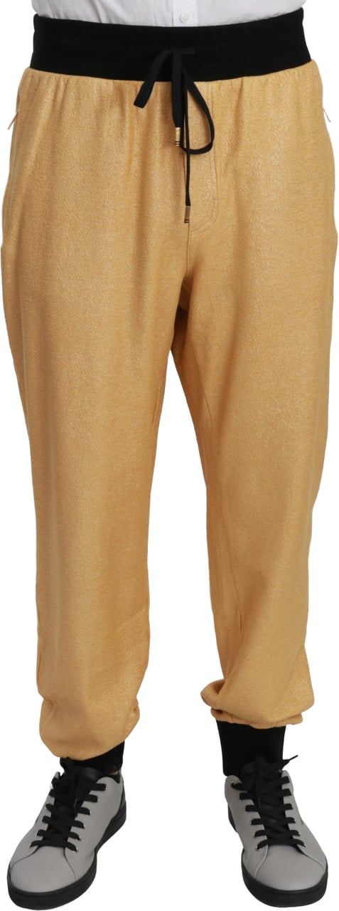 Dolce & Gabbana Gold Year Of The Pig Cotton Mens Pants Goud