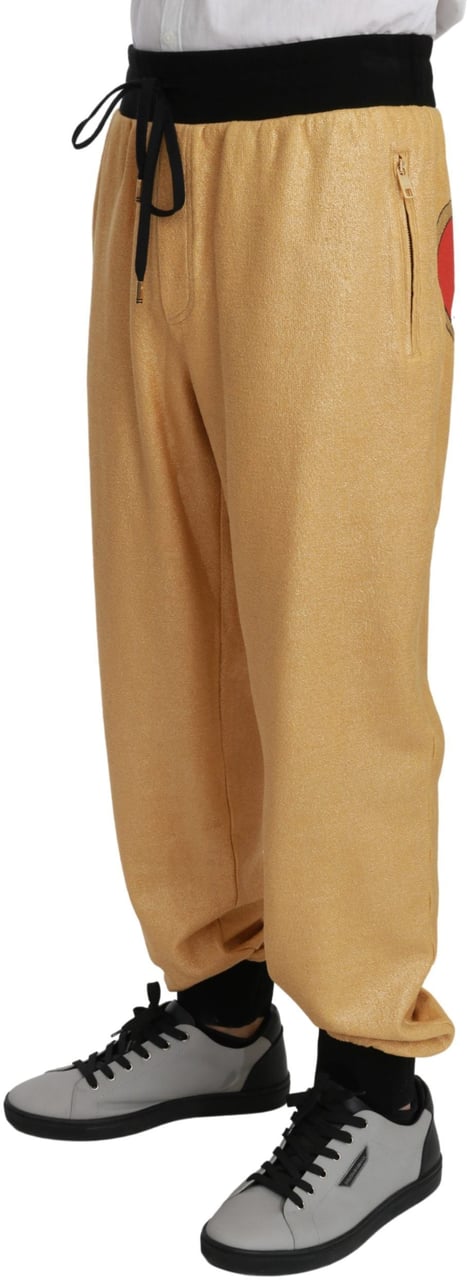 Dolce & Gabbana Gold Year Of The Pig Cotton Mens Pants Goud