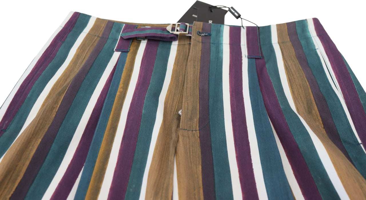 Dolce & Gabbana Multicolor Striped Stretch Cotton Shorts Divers