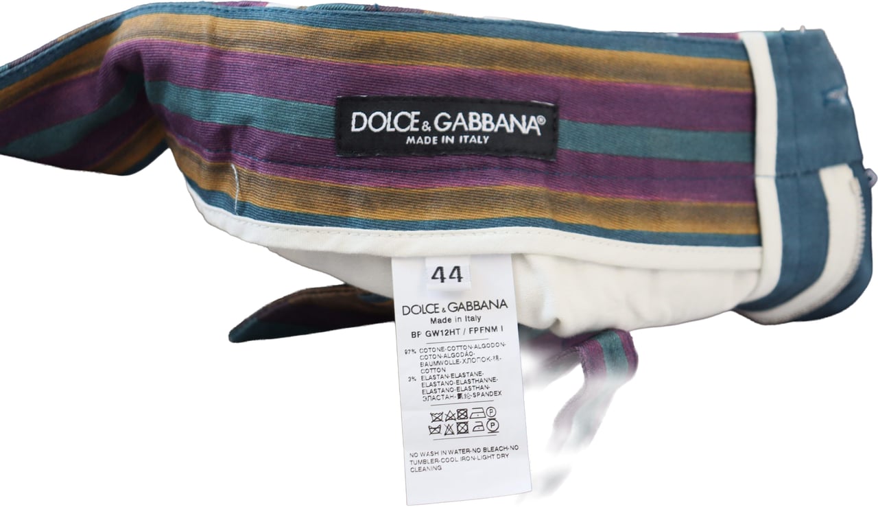 Dolce & Gabbana Multicolor Striped Stretch Cotton Shorts Divers