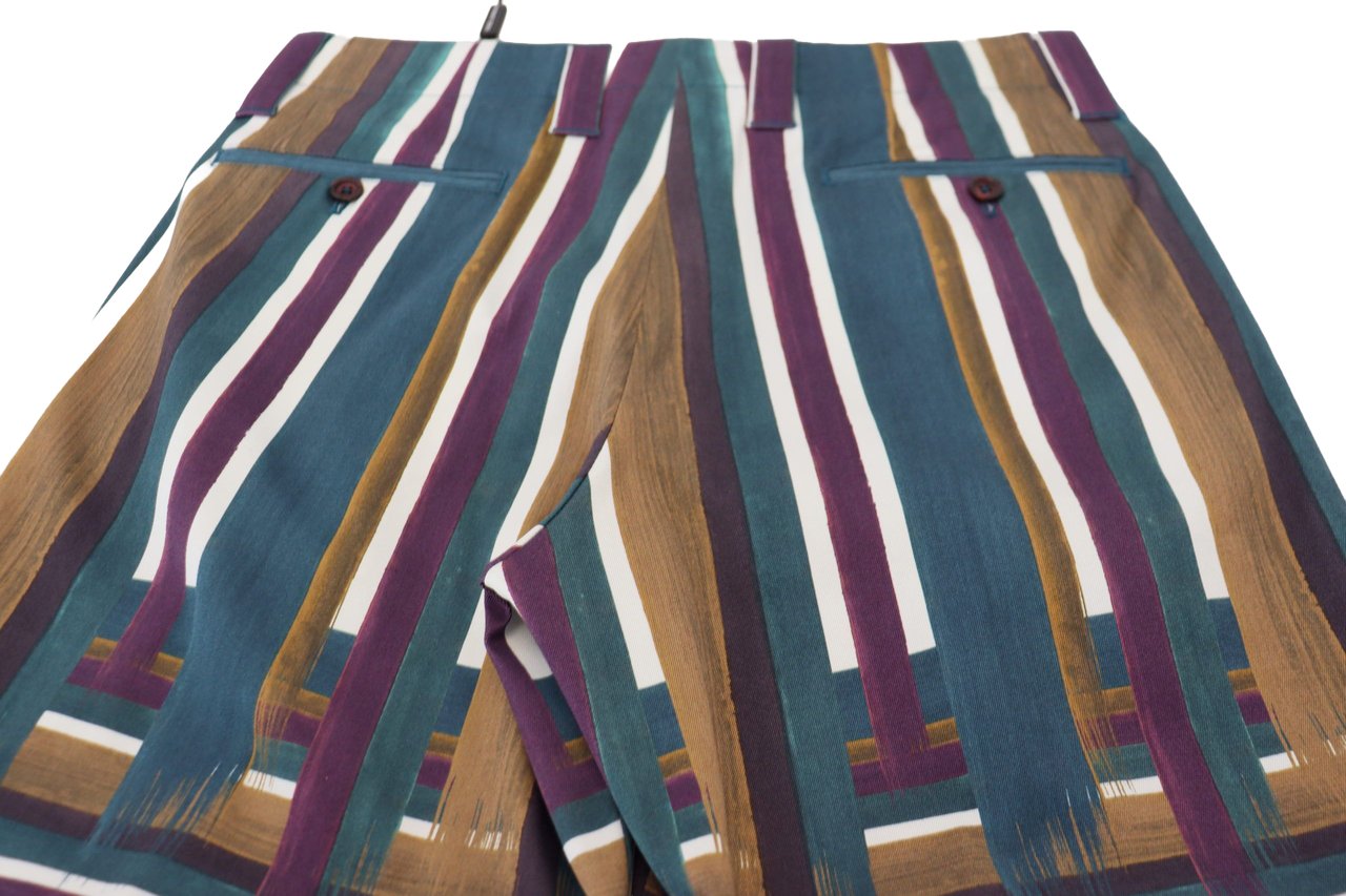 Dolce & Gabbana Multicolor Striped Stretch Cotton Shorts Divers