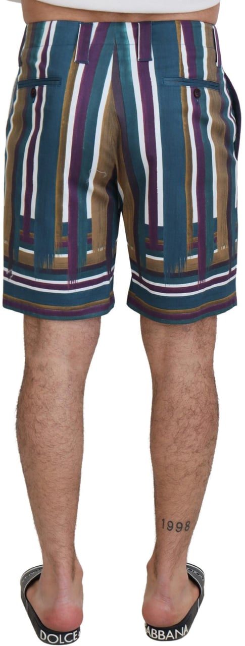 Dolce & Gabbana Multicolor Striped Stretch Cotton Shorts Divers
