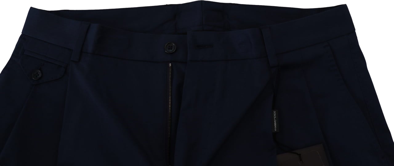 Dolce & Gabbana Blue Chinos Cotton Stretch Casual Shorts Blauw
