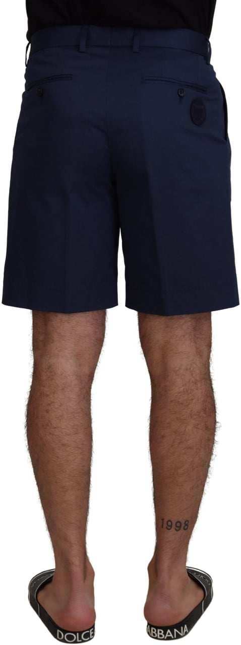 Dolce & Gabbana Blue Chinos Cotton Stretch Casual Shorts Blauw