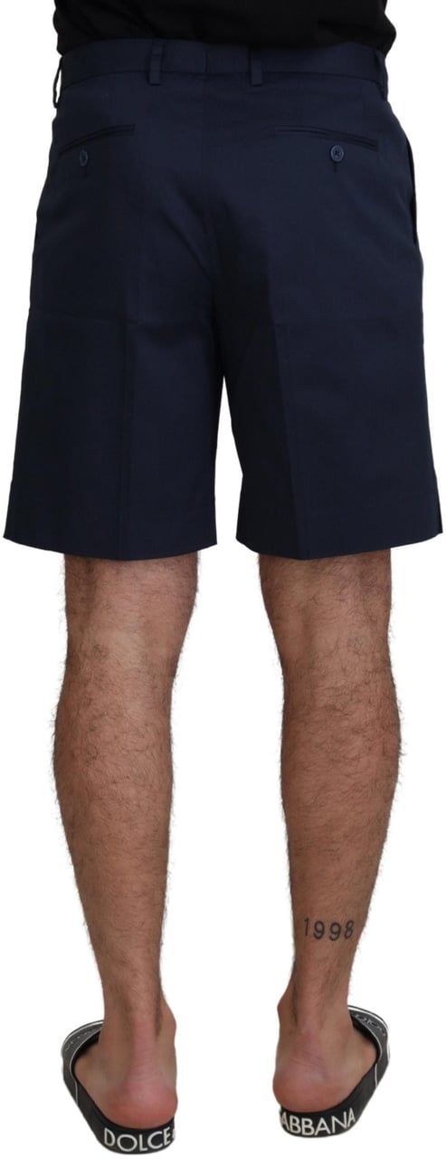 Dolce & Gabbana Blue Chinos Cotton Stretch Casual Shorts Blauw