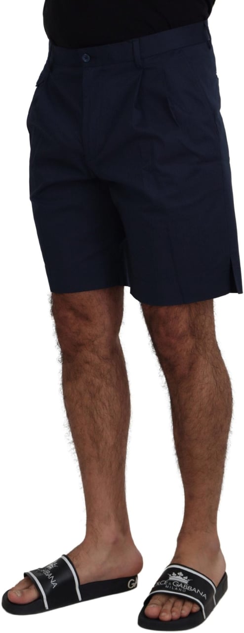 Dolce & Gabbana Blue Chinos Cotton Stretch Casual Shorts Blauw