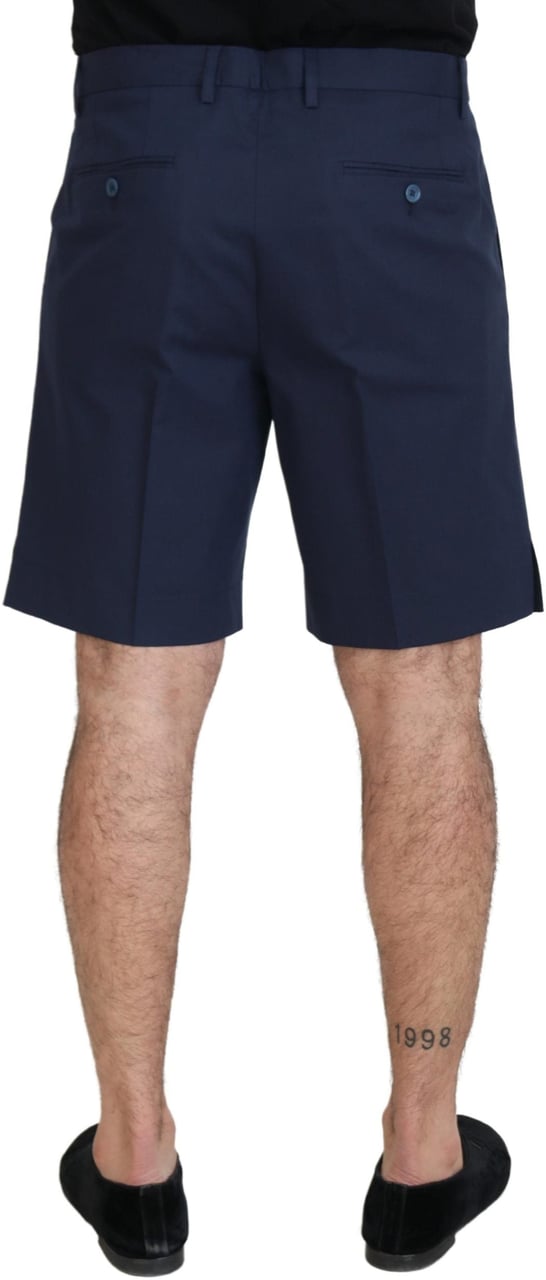 Dolce & Gabbana Blue Chinos Cotton Stretch Casual Shorts Blauw
