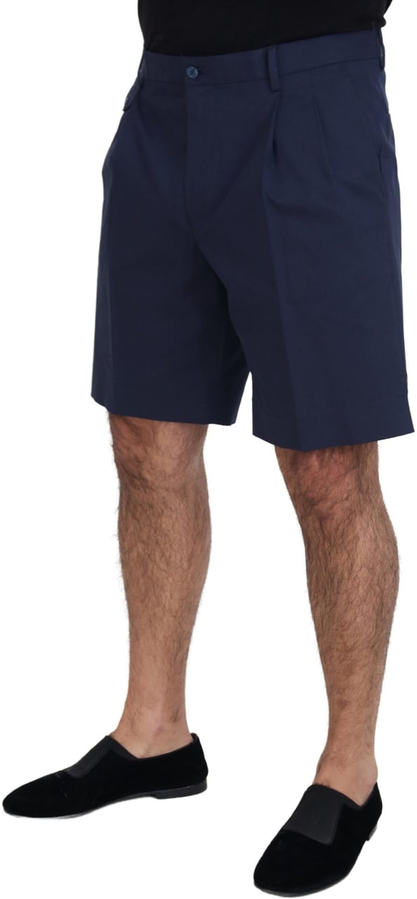 Dolce & Gabbana Blue Chinos Cotton Stretch Casual Shorts Blauw