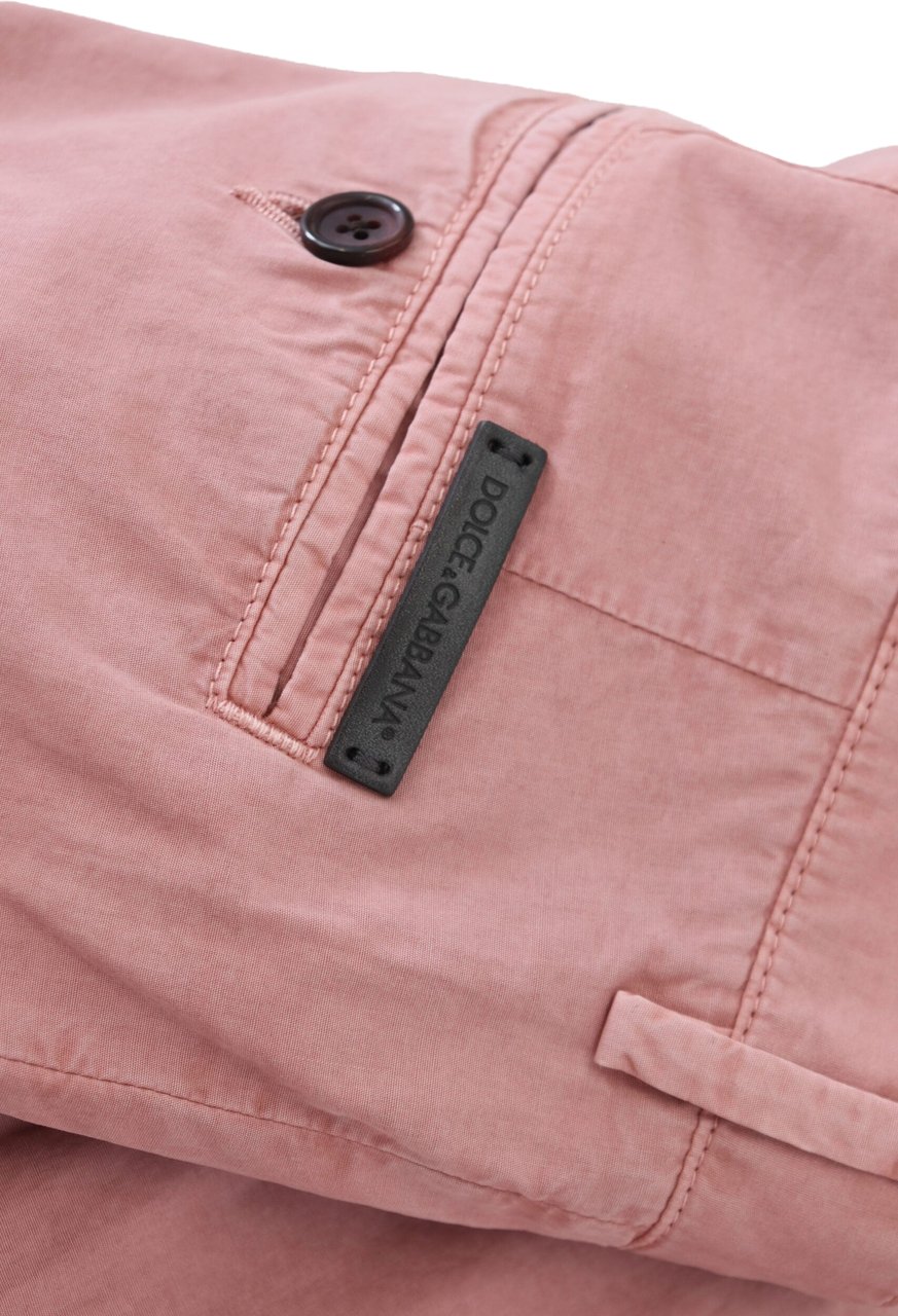 Dolce & Gabbana Pink Chinos Cotton Casual Mens Shorts Roze