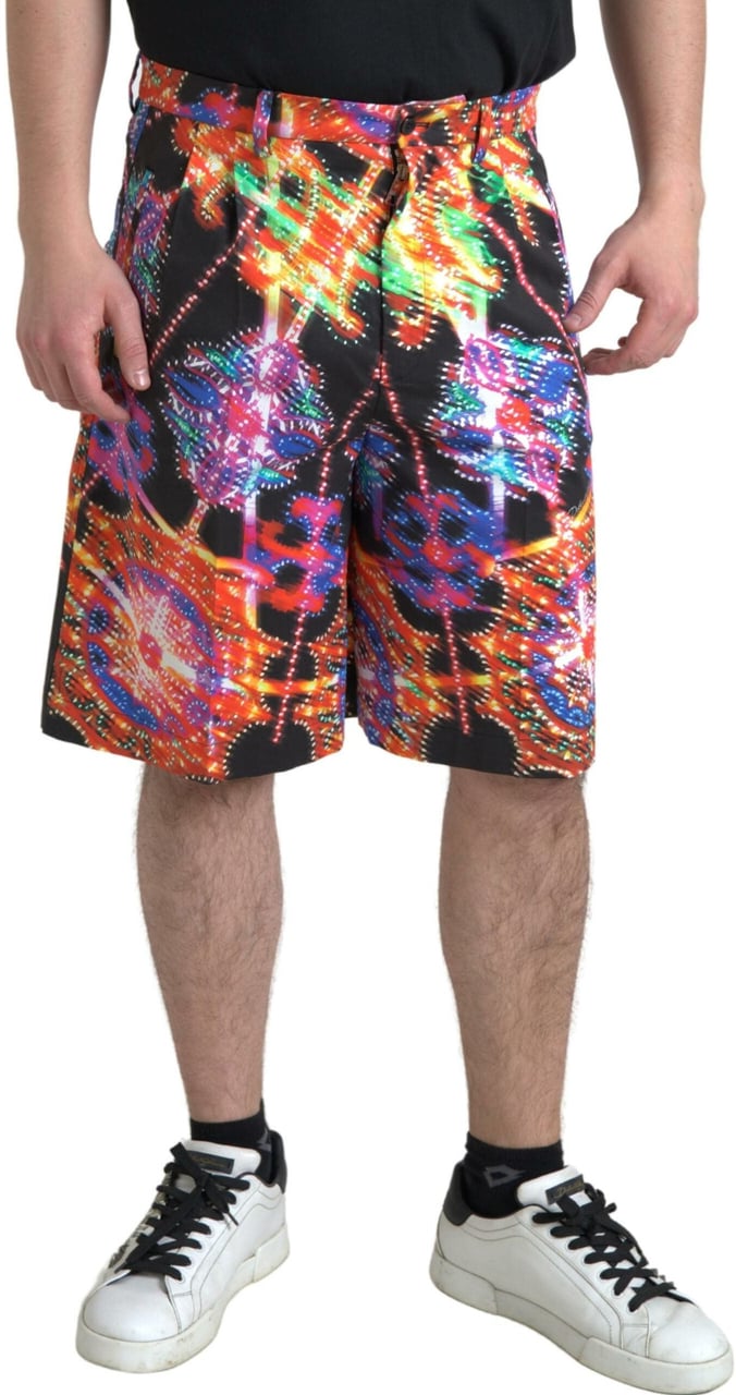 Dolce & Gabbana Multicolor Printed Cotton Men Bermuda Shorts Divers