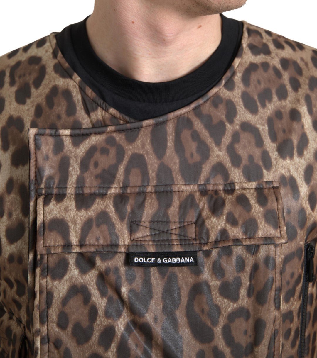 Dolce & Gabbana Brown Leopard Silk Sleeveless Sportswear Bruin