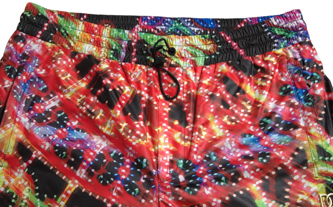 Dolce & Gabbana Multicolor Luminarie Print Men Bermuda Shorts Divers