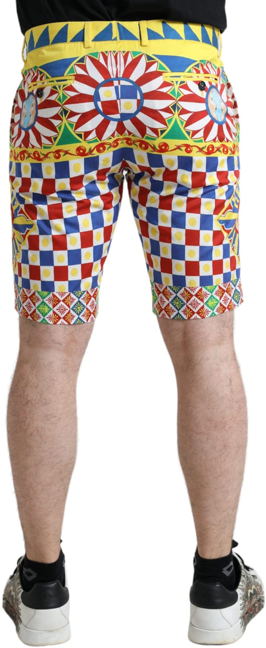 Dolce & Gabbana Multicolor Carretto Print Men Bermuda Shorts Divers