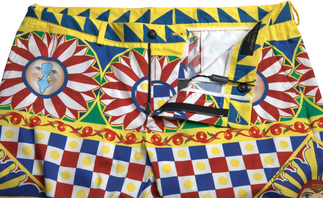 Dolce & Gabbana Multicolor Carretto Print Men Bermuda Shorts Divers