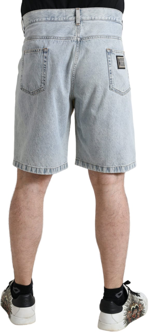 Dolce & Gabbana Multicolor Floral Print Denim Bermuda Shorts Divers