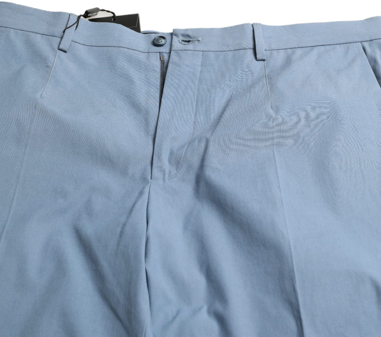 Dolce & Gabbana Sky Blue Cotton Folded Hem Men Bermuda Shorts Blauw