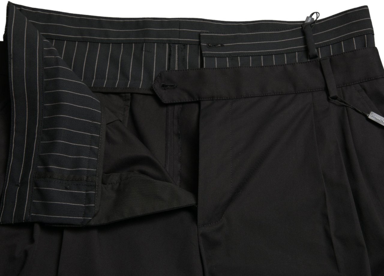 Dolce & Gabbana Black Cotton Stretch Cargo Bermuda Shorts Zwart