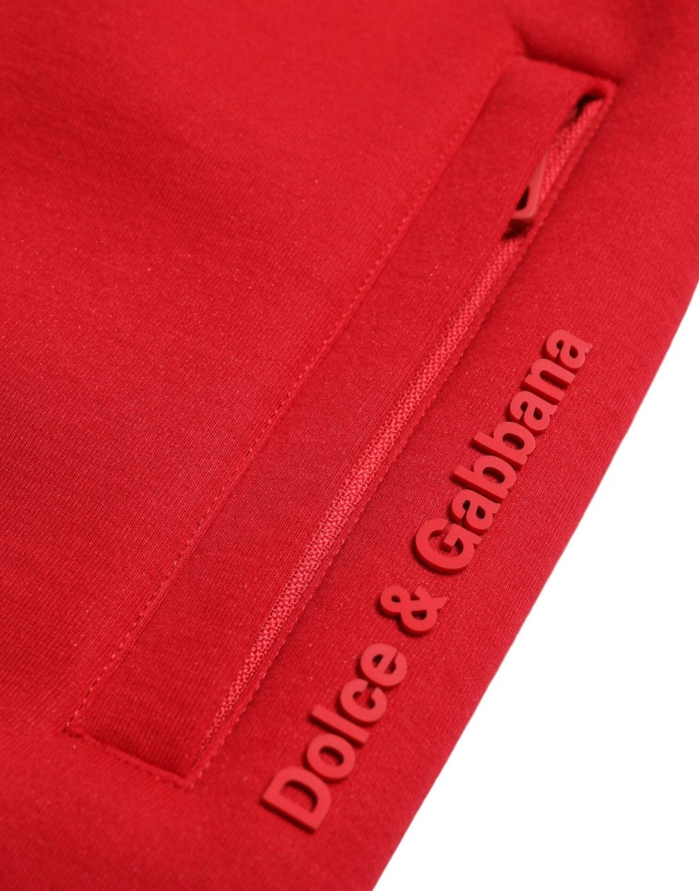 Dolce & Gabbana Red Cotton Blend Skinny Jogger Pants Rood
