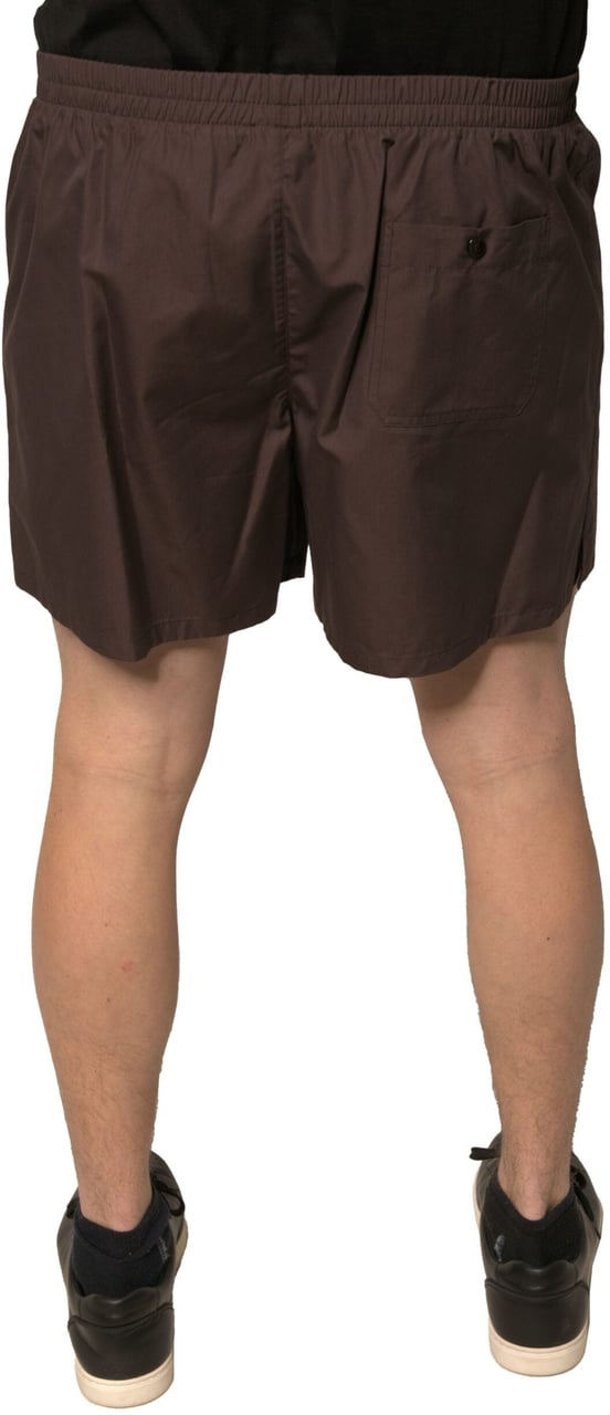 Dolce & Gabbana Brown Cotton Blend Men Mid Waist Shorts Bruin